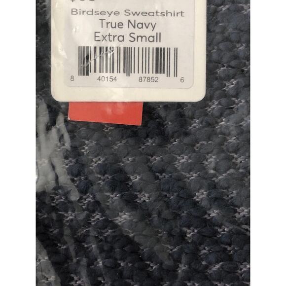 Marine Layer Birdseye Sweatshirt Long Sleeve Crew Neck Pullover True Navy NWT XS - Picture 5 of 6